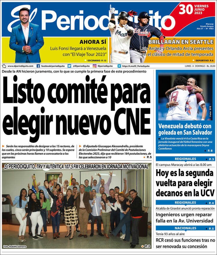 #30Jun #PrensaNacional
Primera página de <a href="/ElPeriodiquito/">El Periodiquito</a> de #Aragua