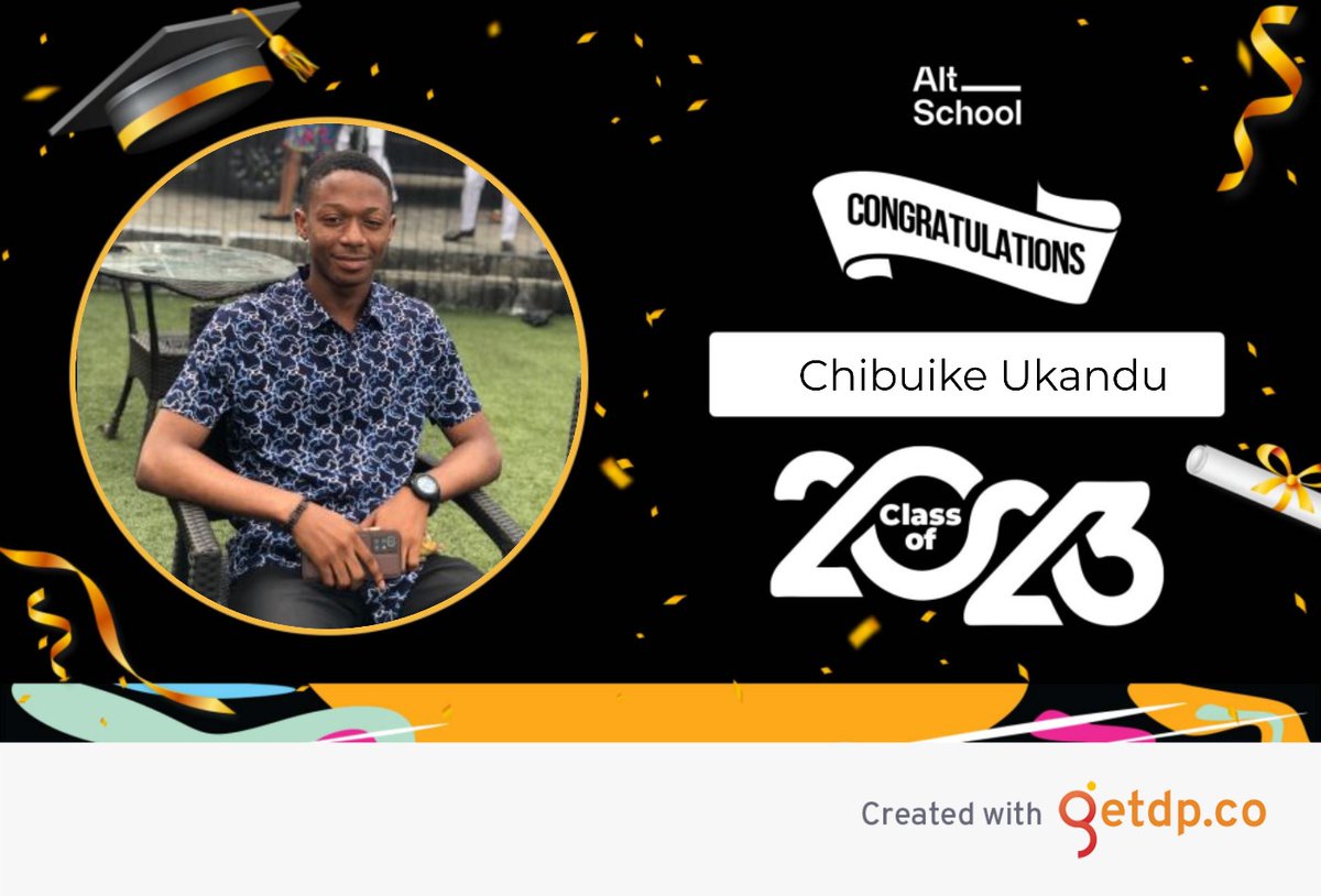 Chibuike035's tweet image. insightful and exciting one. Keep doing what you're doing👍👍. To my fellow Graduates, We Made It!!🥳🥳🎉
#AltSchoolGrad #AltSchoolAfricaAlumna #SoftwareEngineeringStudent #FrontendEngineer #FrontendDeveloper