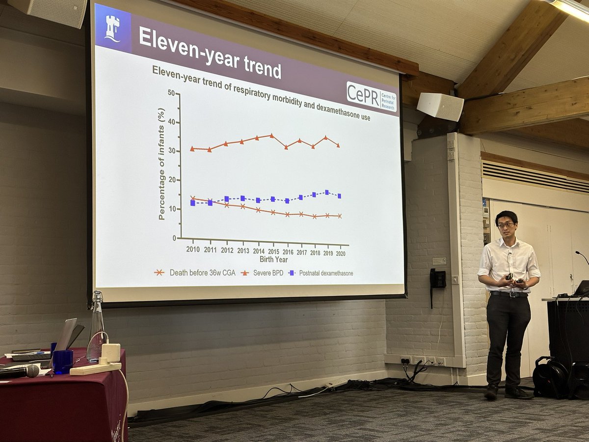 @tngchang Variation in postnatal dexamethasone (PND) use was found across neonatal networks in Eng&amp;Wal (range 2–31%). 70% of extremely preterm infants with severe BPD/death at 36 weeks CGA did not receive PND More objective approach is needed to identify high-risk infants for PND
