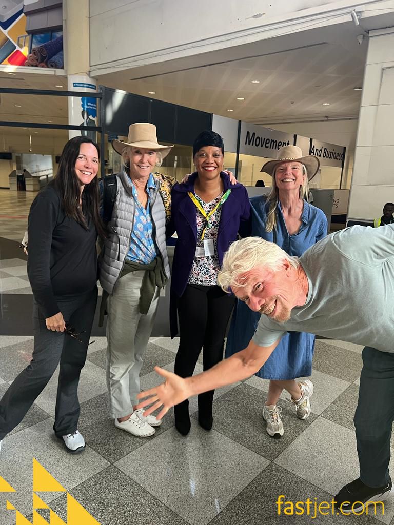 Virgin founder Sir Richard Branson and his family arrived in Harare to a fastjet welcome. 