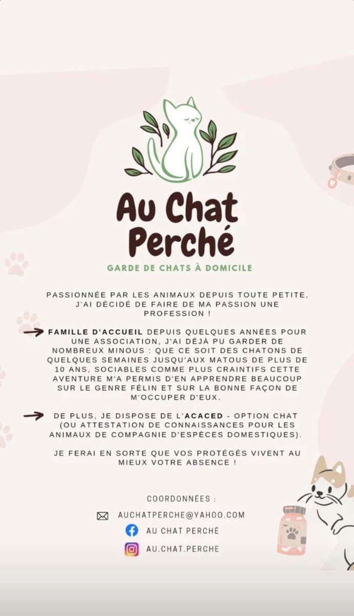 Collaboration avec une catsitter sur Lyon 😁 🐈‍⬛
C'est aussi un moyen de lutter contre les abandons trop nombreux en cette saison .. 
#StopAbandon