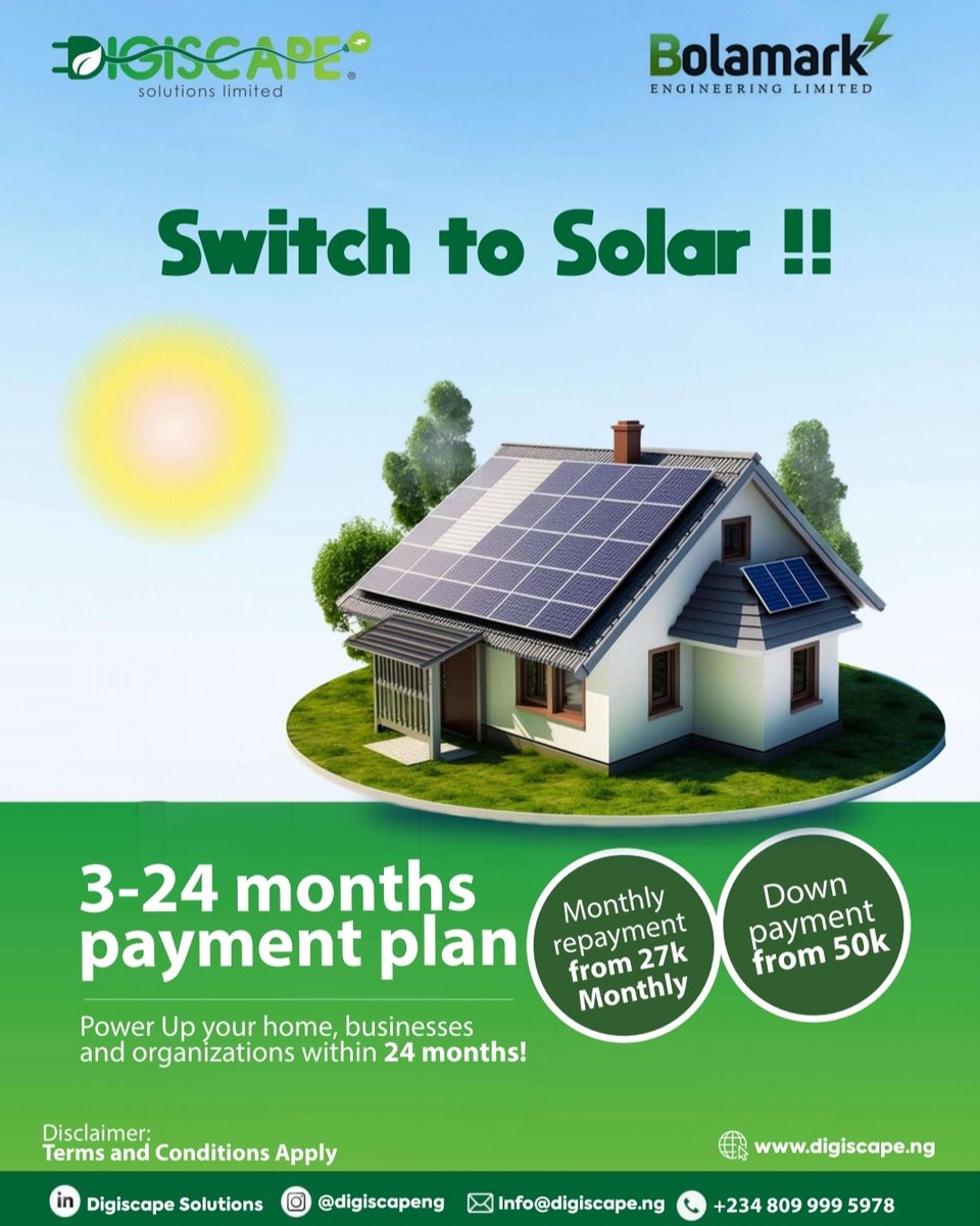 DigiScape Solutions Ltd (@digiscapeng) on Twitter photo Hey there!!
Are you thinking of getting a backup solution but you are scared of the costing ??
Goodnews!!!
Digiscape Solutions have decided to come up with a payment plan that will get you a befitting back up Solutions with installmental payment within 3 to 24months.
#digiscape Hey there!!
Are you thinking of getting a backup solution but you are scared of the costing ??
Goodnews!!!
Digiscape Solutions have decided to come up with a payment plan that will get you a befitting back up Solutions with installmental payment within 3 to 24months.
#digiscape