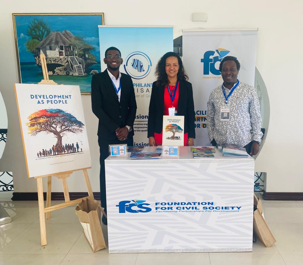 Our Executive Director @KiwangaFrancis , Ag Business Development Manager, Karin Rupia and our Resource Mobilisation Consultant, Daniel Haule at the FCS booth during the #8thEAPC in Zanzibar.