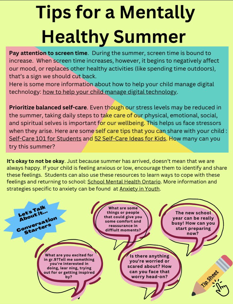 We made it ! Wishing all students,staff and family a fun and restful summer. Check out our summer newsletter for info about what we are offering this summer and other tips to make this summer a good one @YCDSB