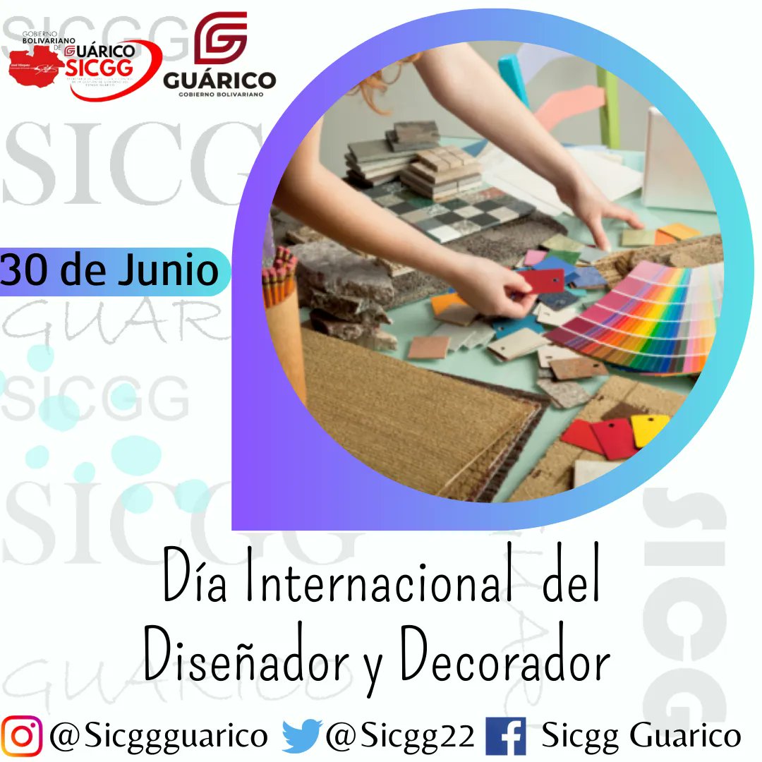 Cada #30Junio, se celebra el Día Internacional del Diseñador y  Decorador, día dedicado a esas personas que diariamente trabajan por adornar y embellecer el interior de las viviendas, oficinas y todo tipo de edificaciones.

#EnCuerpoYAlmaPorGuárico 
#ForoDeSãoPauloEsIntegración