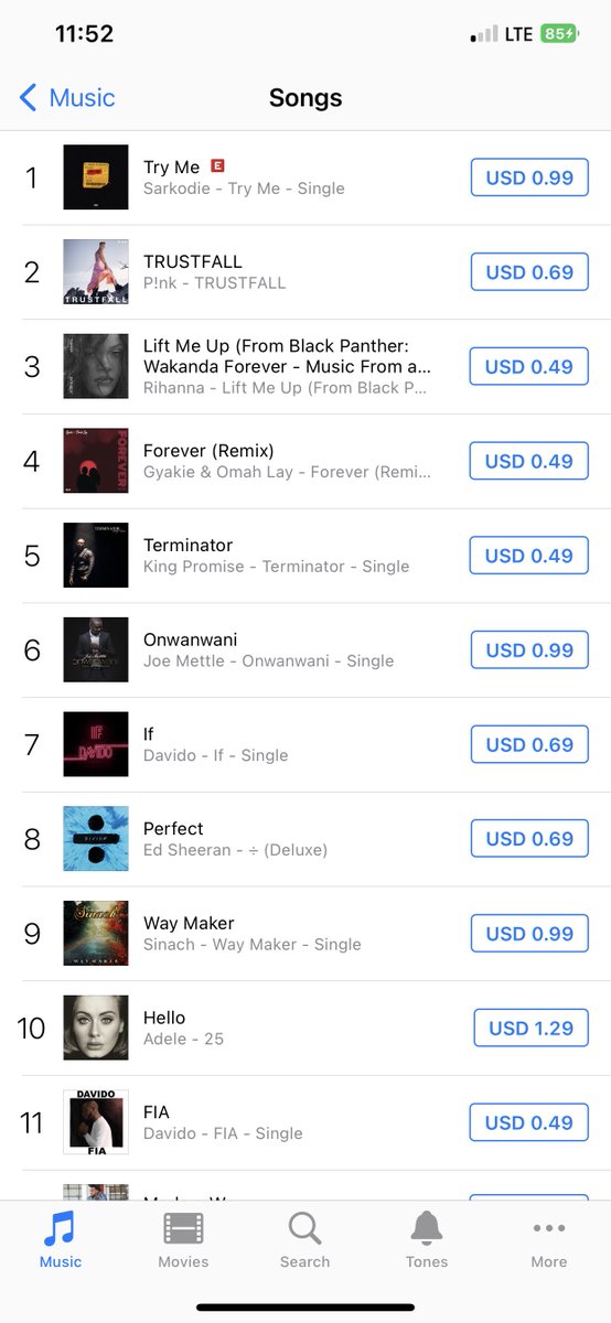 Sarkodie’s “Try me” peaks Number 1 on Ghana ITUNES chart 🇬🇭 #TryMe #Trymechallenge