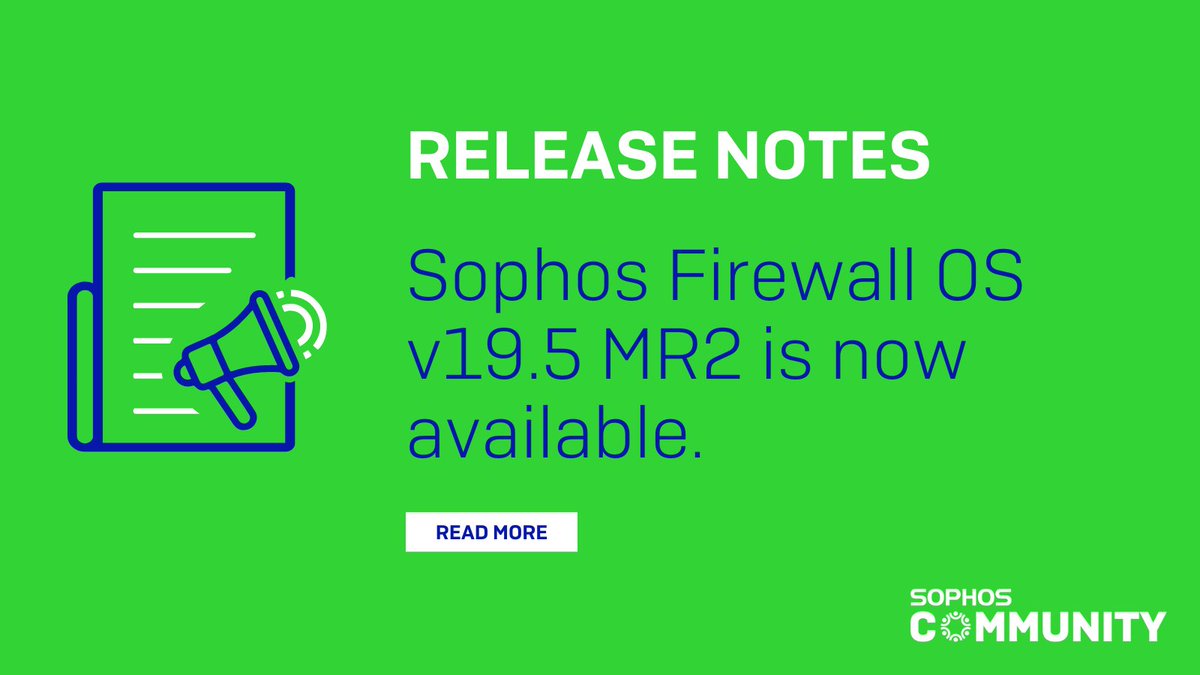 SophosSupport's tweet image. 🔔Upgrade the SFOS to the latest maintenance release which includes two security enhancements to help harden the #SophosFirewall and follow industry best practices.

Learn more: soph.so/XbQDKC 
#ReleaseNotification