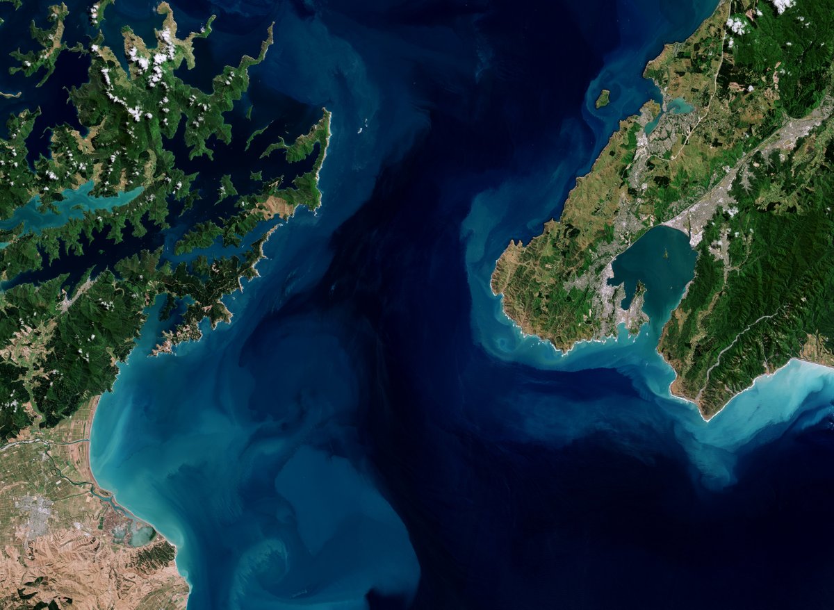 📷🇳🇿This high-resolution interactive image of Cook Strait, #NewZealand, was captured by <a href="/CopernicusEU/">Copernicus EU</a> #Sentinel2.
Follow the link to explore this image at its full 10 m resolution and learn more about the region.
What can you spot? 🛫⛴️🏙️
👉  esa.int/ESA_Multimedia…
