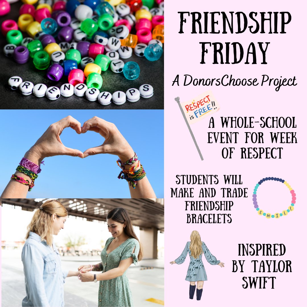 Please help support my <a href="/DonorsChoose/">DonorsChoose</a> project by giving, sharing, liking, and/or retweeting!
donorschoose.org/project/friend…
#teacher #TaylorSwift
#TaylorSwiftTheErasTour #friendship #friends #respect #give #donate #help #Friday #TaylorSwiftErasTour