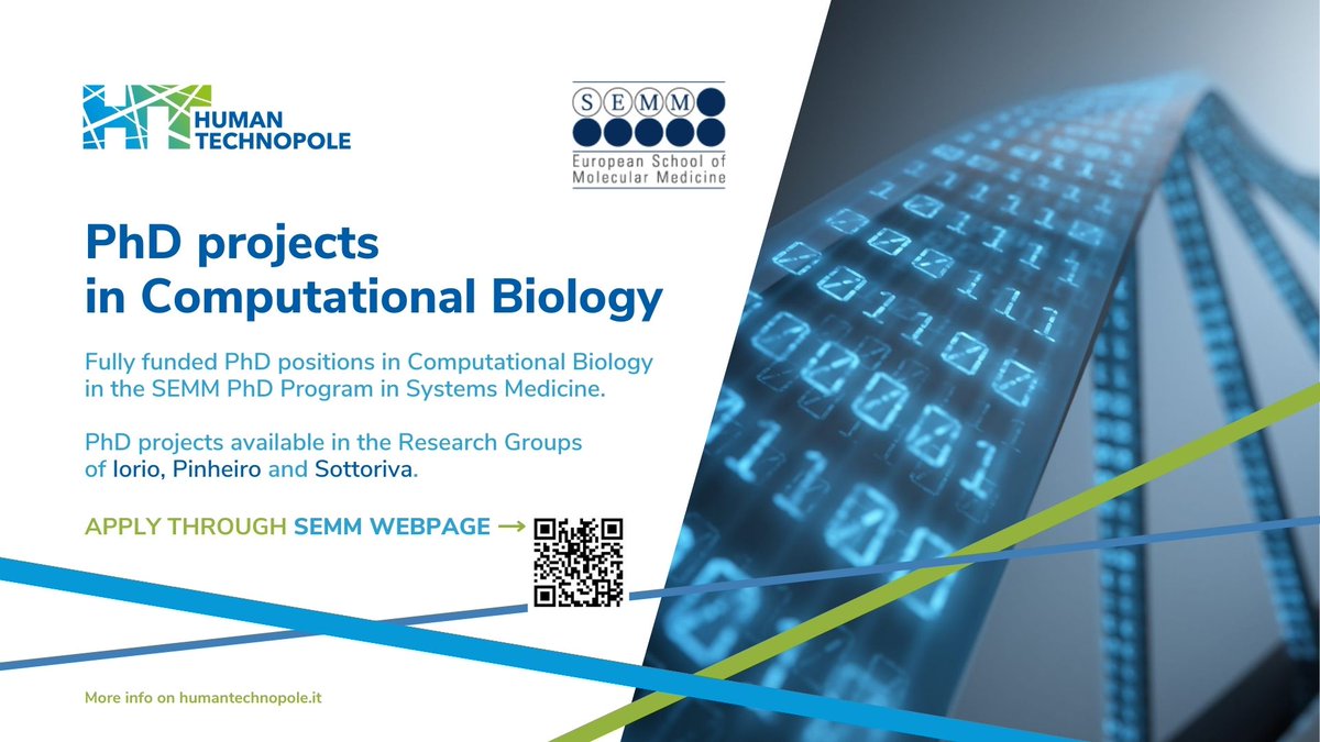 📢 Curious kids!!!

We have a PhD position to work at the intersection of systems biology and evolution, to investigate antibiotic resistance! 

You pick: theoretical work or theory + wet lab 🔥 @humantechnopole

Apply by 24/07: semm.it/education/how-… (please RT)

#compbio #phd