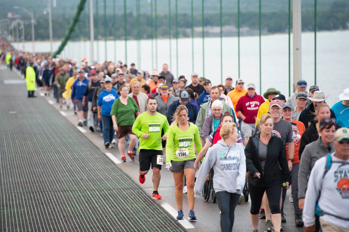 mackinacbridge's tweet image. Six weeks until the 2023 Mackinac Bridge Walk! This beloved event is on for Labor Day, Sept. 4, 2023, and we hope you can join us! Event details at MackinacBridge.org/Walk #MightyMacWalk23