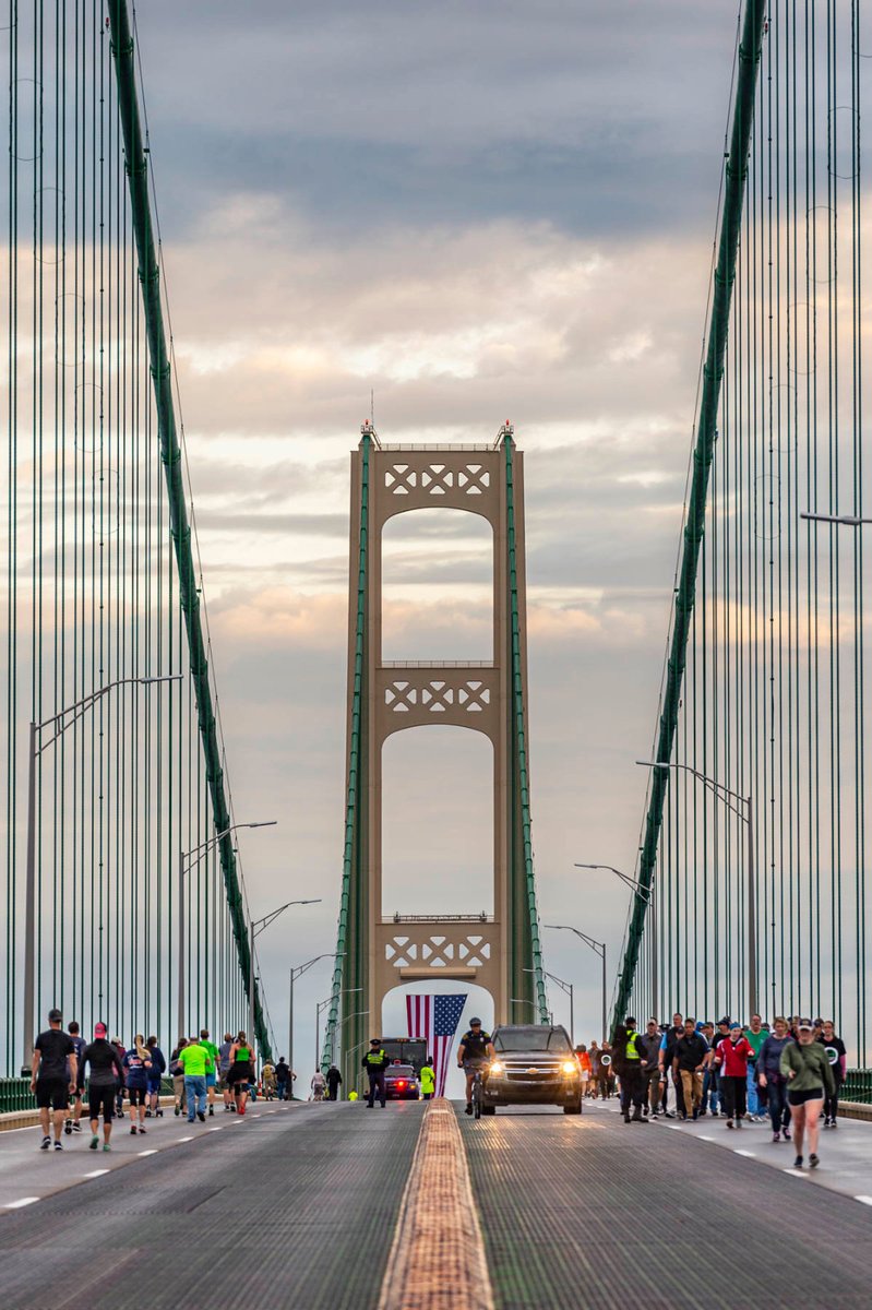 mackinacbridge's tweet image. Two weeks until the 2023 Mackinac Bridge Walk! This beloved event is on for Labor Day, Sept. 4, 2023, and we hope you can join us! Event details at MackinacBridge.org/Walk #MightyMacWalk23