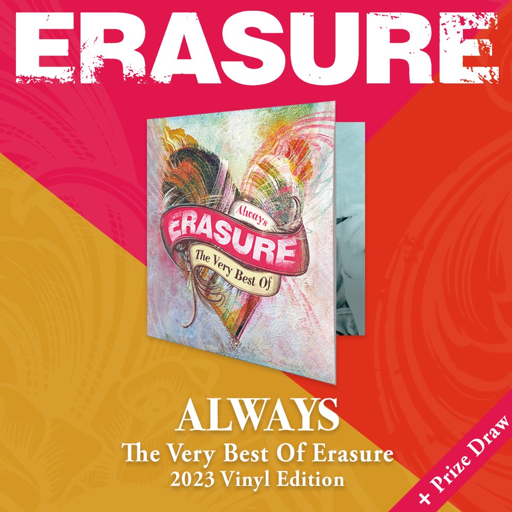 • Erasure - Always: The Very Best Of Erasure (2023 Vinyl Edition) - (2LP Vinyl Album).

Originally released on CD to commemorate the 30th anniversary of Erasure, Always - The Very Best Of Erasure is available on vinyl for the very first time.

Presented as a double heavyweight