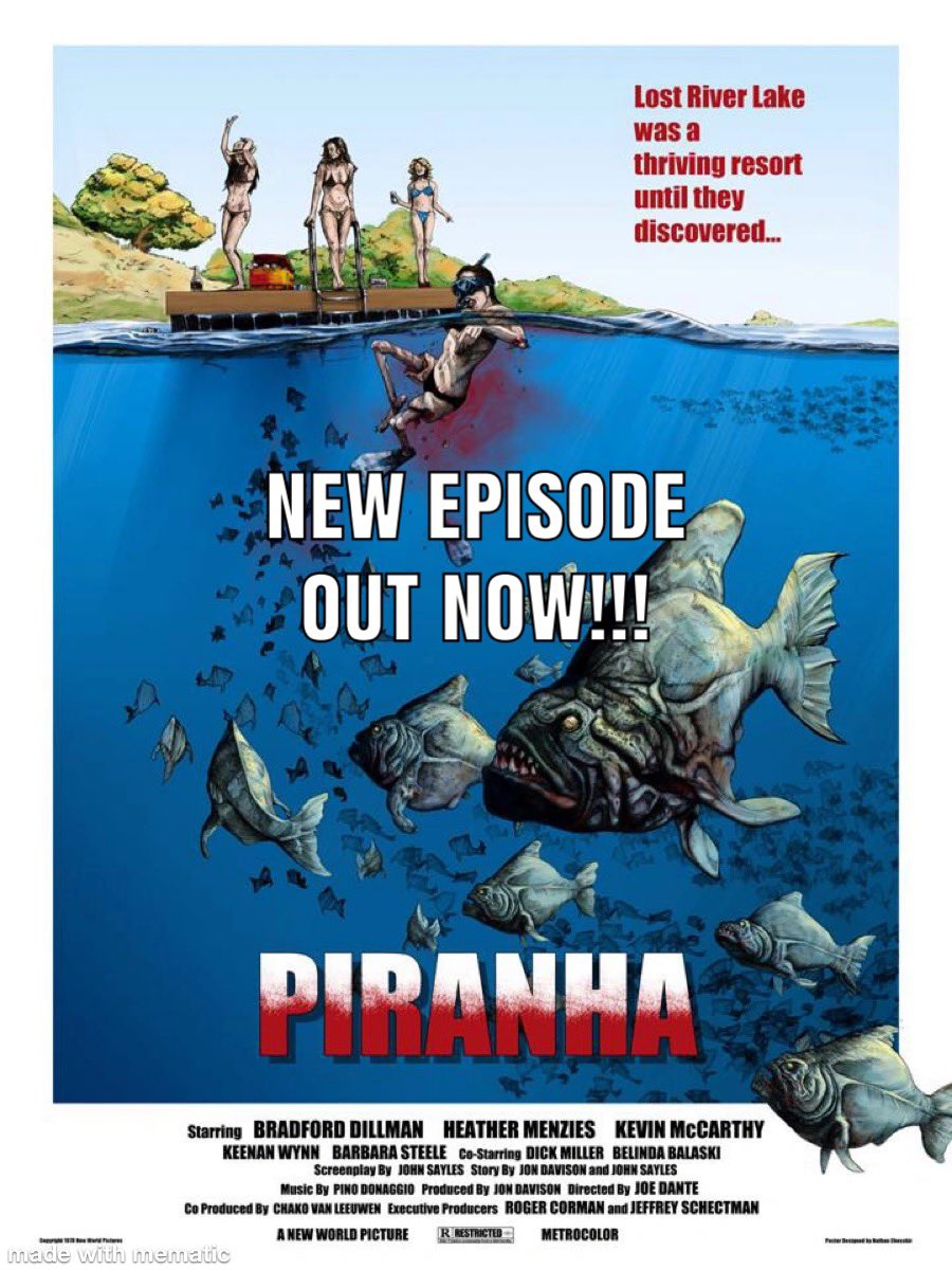 Is Piranha (1978) the best Jaws ripoff? HELL YES! Hear @TheChipness and I talk about it and have a great time. Everyone check this movie out and then give us a listen. #piranha #killerfish #joedante #ecoterror #grindhouse #quentintarantino #kevinmcarthy #bradforddillman #movies