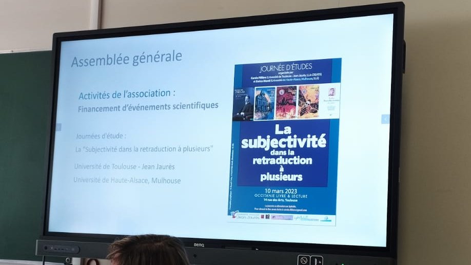 CUt2j's tweet photo. Merci à l'@affumt_fr pour la subvention accordée aux journées sur la subjectivité dans la #retraduction à plusieurs, organisée par @CaroleFilliere et Enrico Monti (Toulouse 10 mars 23 et Mulhouse 28 sept 23) https://t.co/O97gMyfLlo