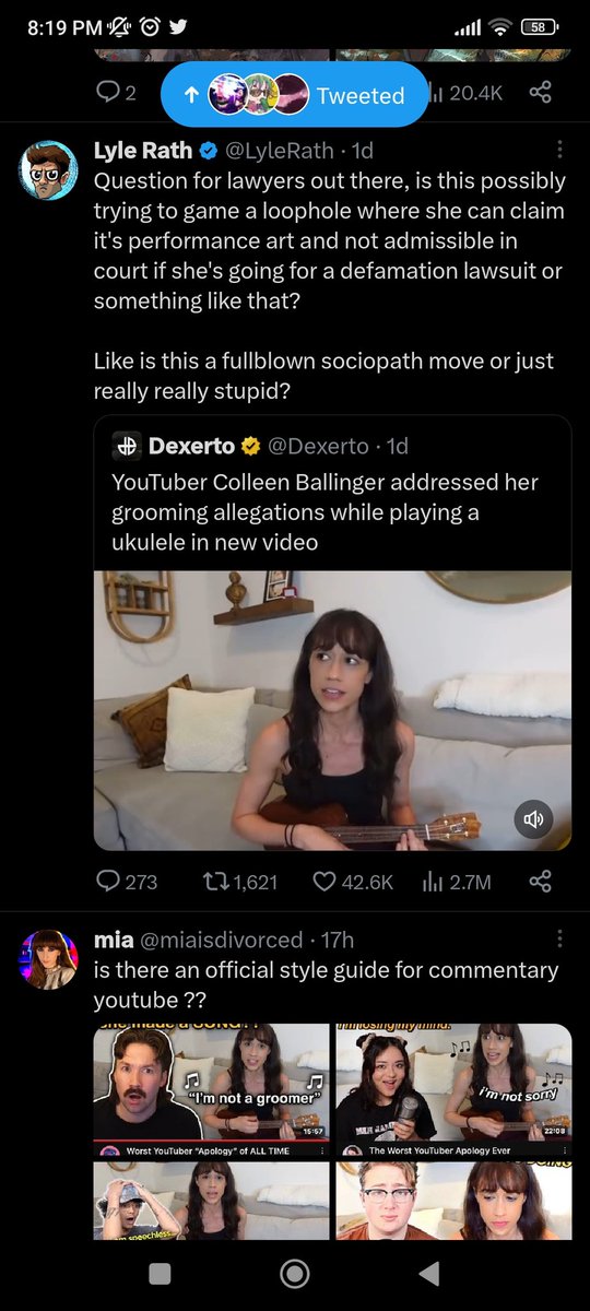 ToYouAndTomi1's tweet photo. @LyleRath i dont know whats happening nor do i know who this girls is but the algorithm gave me this in order which is amusing https://t.co/mLROQOPUtk