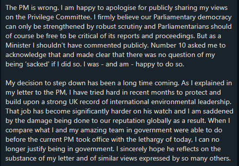 DenisDoherty's tweet photo. Zac Goldsmith tells BBC "the PM is wrong" to say he had refused to apologise for comments made about the Privileges Committee, insisting he is "happy to do so" and maintains it was the government's recent record on enviro issues that meant his resignation was "a long time coming" https://t.co/90OtXEBEiY