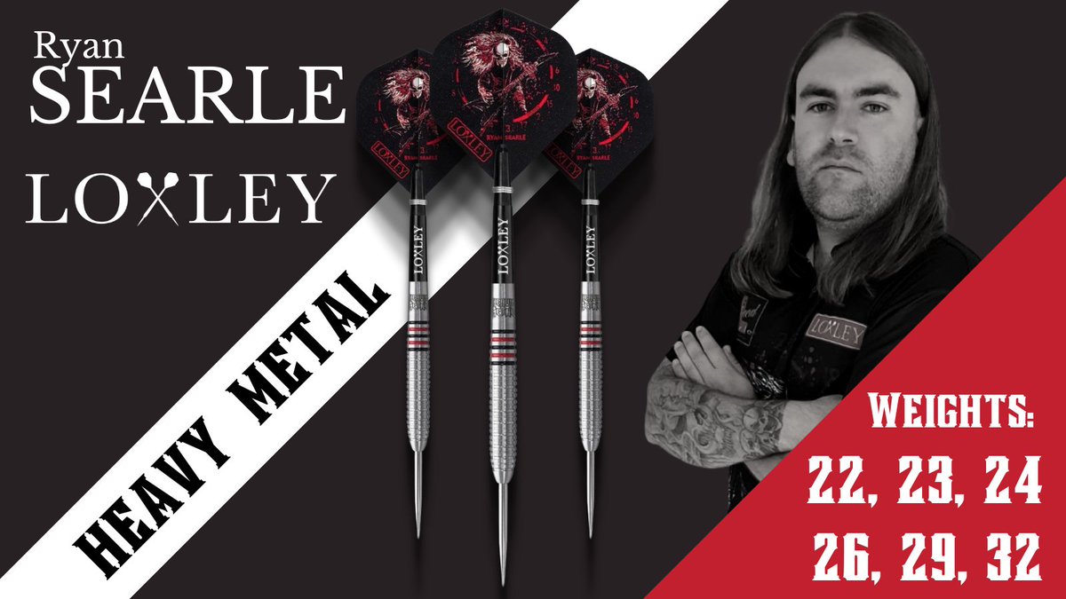LoxleyDarts's tweet image. The Ryan Searle darts are available in 6 weights:

22g, 23g, 24g, 26g, 29g and 32g

@HeavyMetal180 #darts #HeavyMetal