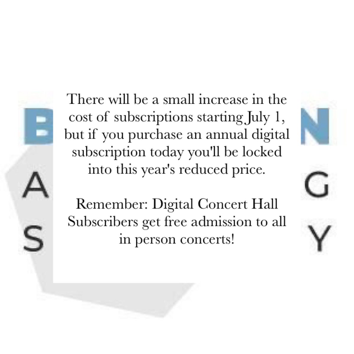 PSA for those who like art song and saving money! Hope you’ll take advantage of the lowest price we will ever offer for subscriptions! Thanks for a great season! 

brooklynartsongsociety.vhx.tv