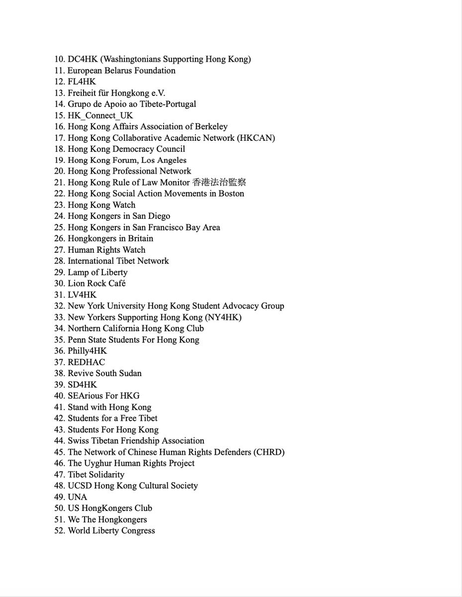 Joined by 51 #HongKong groups & allies, we send this open letter to @POTUS asking him to state clearly that US-sanctioned HK Chief Executive John Lee will not be allowed to enter the US to attend the APEC summit in November. @SecBlinken @UnderSecStateJ docs.google.com/document/d/19h…