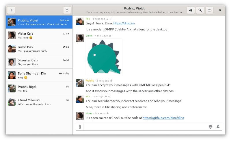 ProgsHub's tweet image. DinoModern #XMPP (&quot;Jabber&quot;) Chat #Client using GTK+/Valahttps://github.com/dino/dino - via t.me/ProgramsHub/246