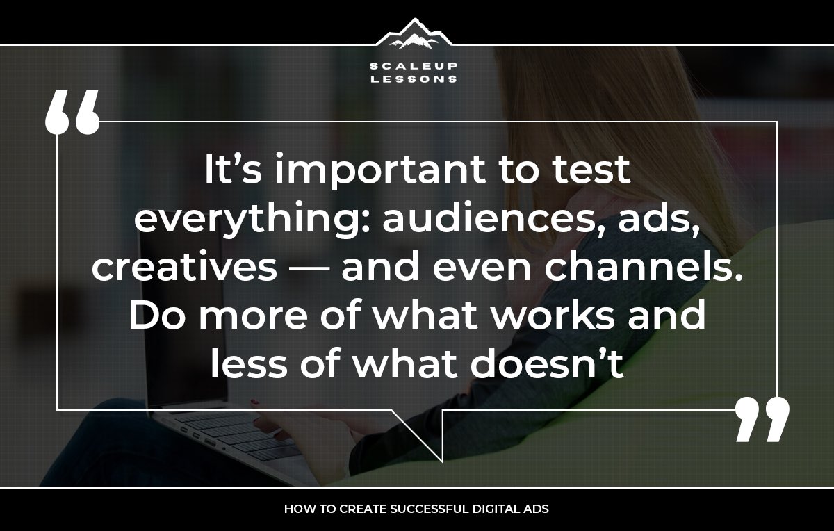ScaleUpLessons's tweet photo. “It’s important to test everything: audiences, ads, creatives — and even channels. Do more of what works and less of what doesn’t.”
How to create successful digital ads 💰
https://t.co/lgfjuAksQp
#ppc #payperclick #payperclickadvertising #payperclickads #adscampaign #adspend https://t.co/Wv0u3uOv8m