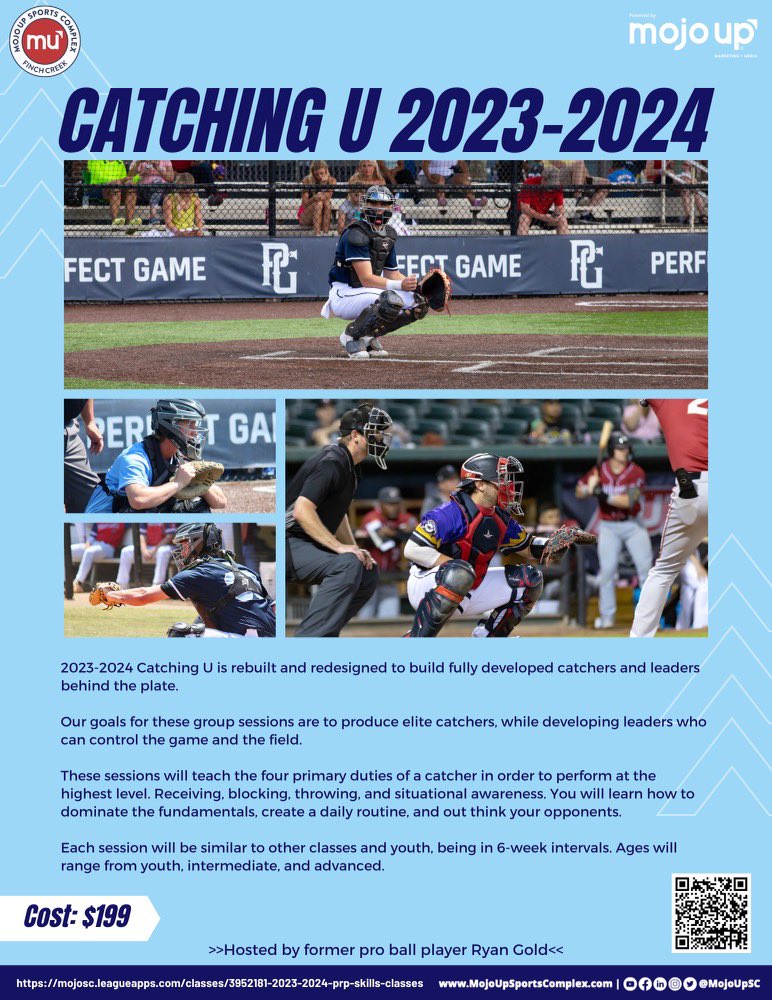 Catching U 2023-2024 is OPEN!

Led by <a href="/ryangold22/">RG</a>, our catching program is built to develop every facet of the game.

We offer are four six week sessions starting in September through March.

Choose Gold/Platinum memberships to get this for FREE!

Link: PRPBaseball.com/catching-u
