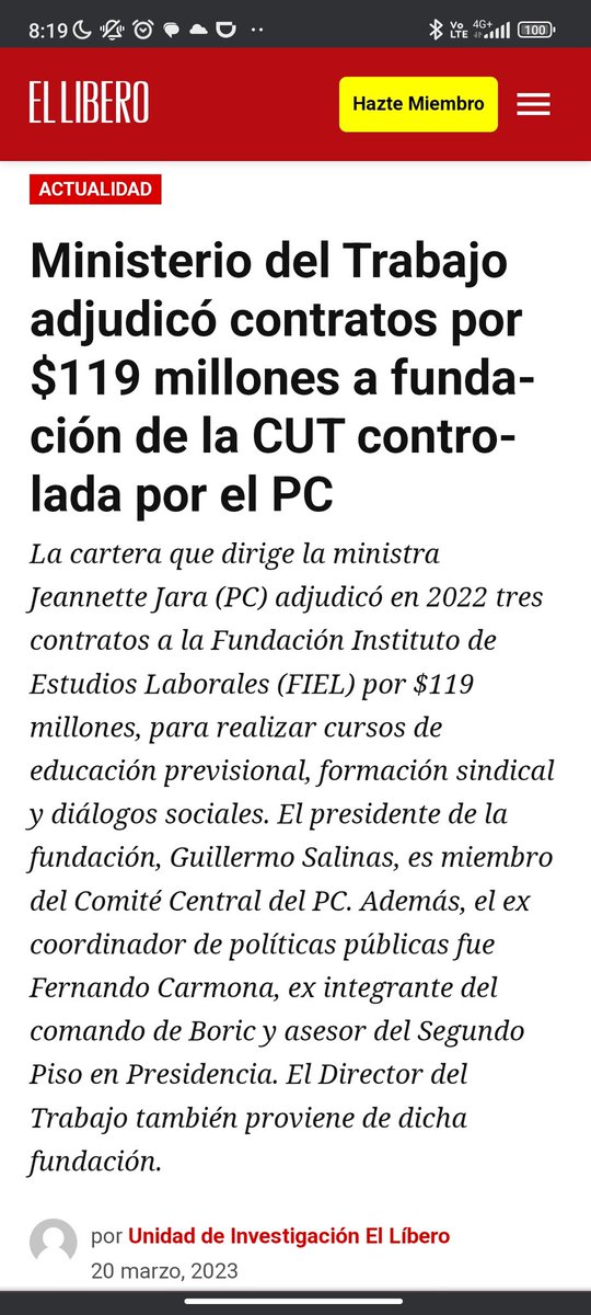 Ministerio del Trabajo entrego $119 millones a  "Fundación" de la CUT ¿Cumple el rol técnico o sólo es otro brazo armado político con platas públicas ? Sigue el descaro con las platas de todos los chilenos .
Superación de la Pobreza
Patricio Fernández 
Javiera Parada