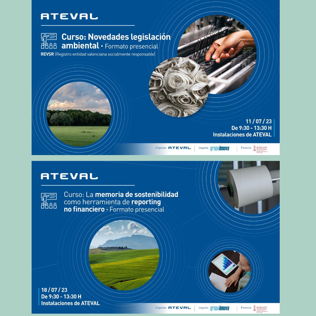 atevaltextil's tweet photo. 📌 Cursos #RSC 

 1⃣ Novedades en legislación ambiental    
       11 de julio

2⃣ La Memoria de Sostenibilidad como herramienta de 
       Reporting no financiero 
       18 de julio

De 09.30 a 13.30h
En #ATEVAL
Por Begoña Beltrán de @GrupoInnovaVlc 
👇
https://t.co/WnghffO7qj https://t.co/hjmfH31iHD
