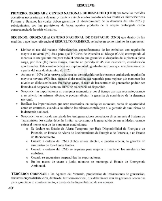 NanikSinghC's tweet photo. 🚨#ASEP ordena al CND tomar medidas operativas necesarias para alcanzar y mantener niveles de Embalses de #Hidroeléctricas⚙️💦 #Fortuna y #Bayano, para garantizar abastecimiento 2023 debido a #CrisisClimática. 
#Agua🚰 #Canal
#Energia #Panamá 
Necesitamos más #Solar☀️ y #Eólica🌬️ https://t.co/nWBk8jlWco