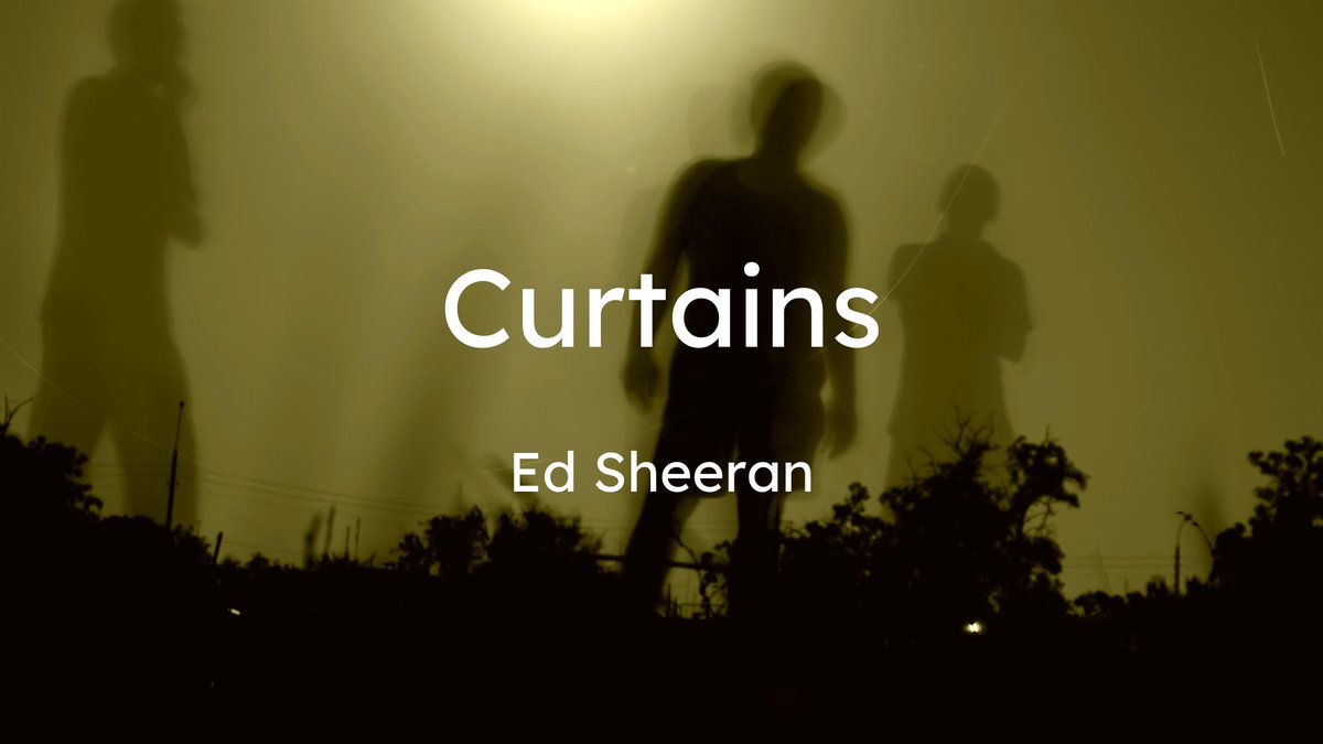 🎶 Ed Sheeran - Curtains (Lyrics)

It's on youtube channel.

Video link: youtu.be/sBoGji69n6s

#EdSheeran #Curtains #Subtract #lyrics #song #music #pop #sheeran #teddysphotos #ReinventTheMusic