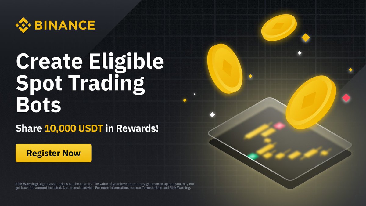 Create trading bots on #Binance to win your share of $10,000 $USDT! Get  started here ➡️ https://t.co/orwzOAX4fM