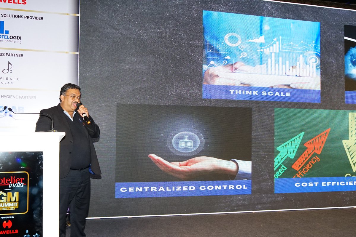 Hotelier_India's tweet image. #HIGMSummit | Sivaprasad Gangadharan - Chief Sales Officer at Hotelogix, lit up the stage at the The GM Summit - Southern Region with his insightful presentation.

7 June, Tuesday | Bengaluru

#GMSummit2023 #SouthernRegion #GeneralManagers #Hoteliers #Hospitality