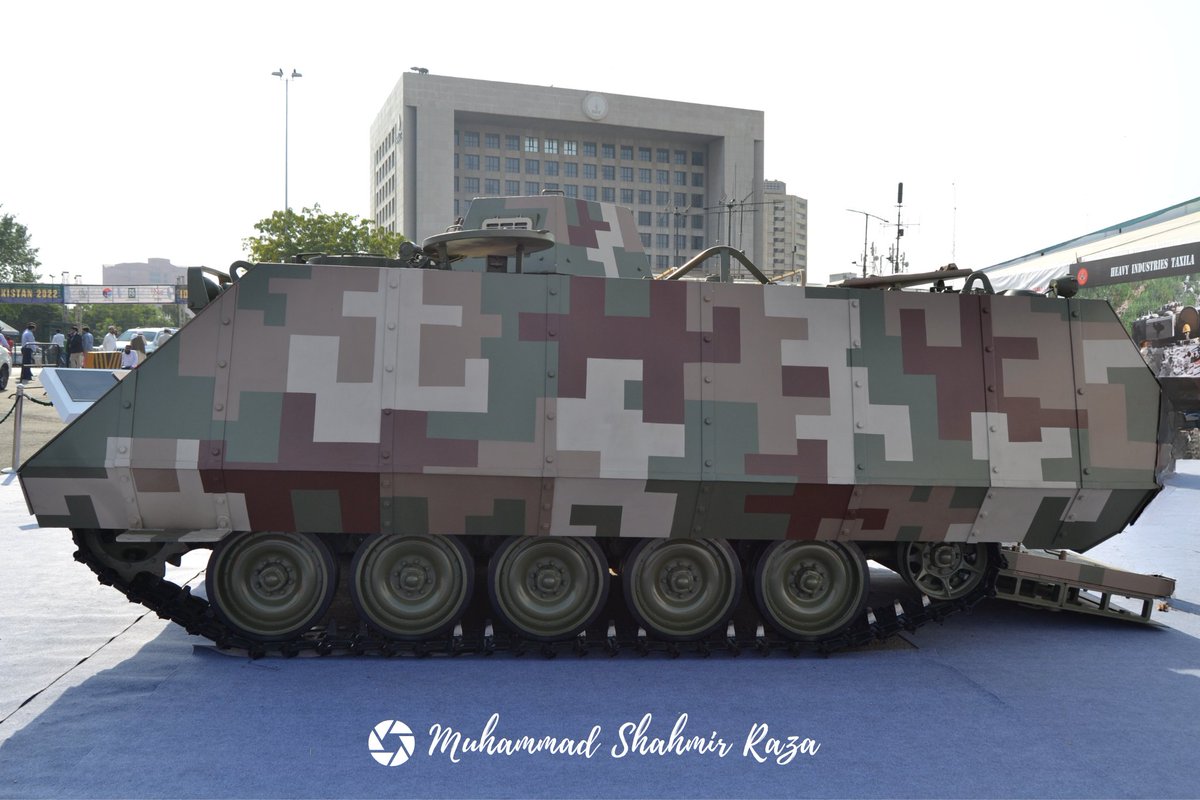 mshahmirraza's tweet image. The M113 Armored Personnel Carrier (APC) with additional armour on display at #IDEAS2022. Assembled locally at APC Factory of Heavy Industries Taxila (HIT), the APC was up-armoured to meet the requirements of the Pakistan Army.