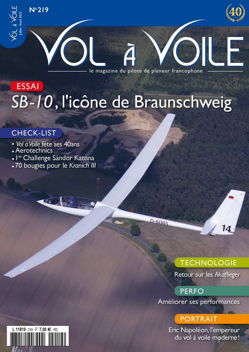Le N° 219 (Juillet-Août 2023) est arrivé dans votre kiosque et pour les 40 ans du magazine, le traditionnel essai revient sur le SB-10... 
TOUT GRAND MERCI à nos fidèles abonnés.

<a href="/FFVolenPlaneur/">FFVP</a>
<a href="/CNVV_SAINTAUBAN/">CNVV_SaintAuban</a>
<a href="/FFfplum/">Fédération Française d'ULM - FFPLUM</a>
<a href="/FFVP_France/">Equipe de France de Vol en Planeur</a>
<a href="/canglide/">Soaring Assoc Canada</a>
<a href="/SFBulletin/">Segelflug Bulletin</a>
<a href="/CNVVsthubert/">CNVV</a>
<a href="/AeCS01/">Aeroclub der Schweiz</a>