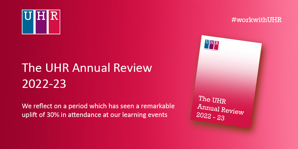 Today we publish our Annual Review 2022-23 in which we reflect upon a year which has seen a remarkable uplift of 30% in attendance at our learning events. issuu.com/uhr_uk/docs/uh…