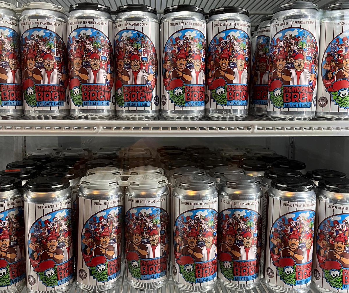 Don’t Stop, Beer-Lievin’ 🍻 
Clean Sweep on the North Side 🧹🧹🧹

PHANDEMIC BREW Cans are NOW AVAILABLE @ Red White and Brew located in Audubon, NJ 
Fri 5-9pm Sat 12-9pm Sun 12-7pm 

#Philadelphia #Phillies #philly #baseball #beer #audubonnj #nj #njbeer <a href="/PhandemicKrew/">The Phandemic Krew</a>