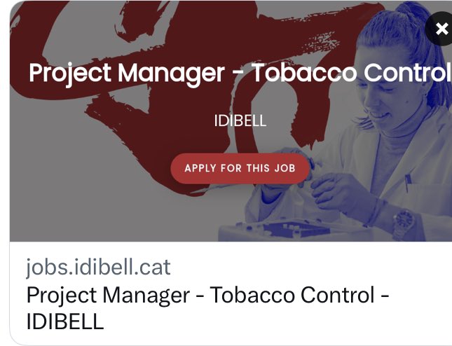 We are hiring! We are searching a scientific project manager to join our newest <a href="/HorizonEU/">Horizon Europe 🇪🇺</a> #ImpSci Project for primary prevention of cancer: the PIECES Project!
<a href="/ICO_oncologia/">Institut Català d'Oncologia</a> <a href="/idibell_cat/">IDIBELL</a> @CIBERES <a href="/iCERCA/">Centres CERCA</a>

jobs.idibell.cat/jobs/2949505-p…