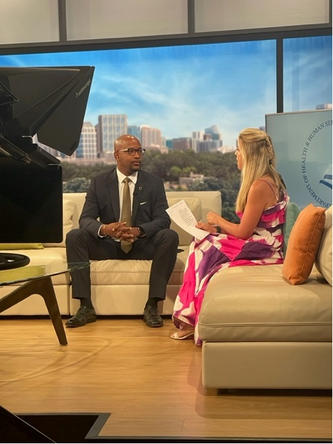 HHSRegionIV's tweet photo. It was a pleasure to be a guest on the @11AliveNews , Atlanta and Co. midday show.  I appreciate any opportunity to help spread the word about Medicaid Redetermination and speak directly to people in R4 who are being impacted by this process.  

https://t.co/IUSBds4zeu https://t.co/ChlFHqjuY3