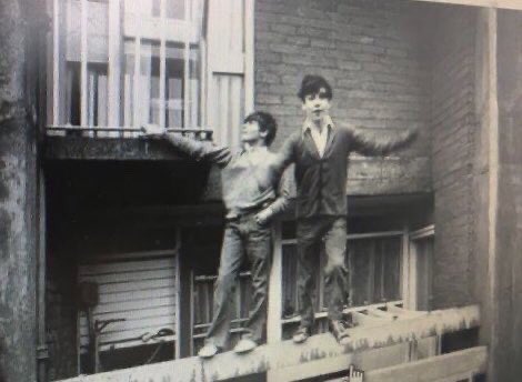 @StuartBCasting @SkysEdgeMusical Can’t wait to see it again, Stuart. 

Here’s a picture of my dad jumping off the veranda. My Nan-Nan and Grandad were some of the 1st residents on Park Hill and lived there for decades. Many happy memories. ♥️