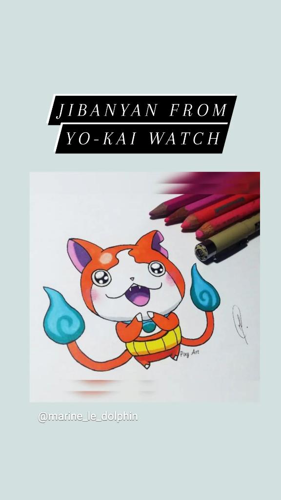 Fan Art Friday 🎨 Jibanyan from Yokai Watch by @marine_le_dolphine | Instagram