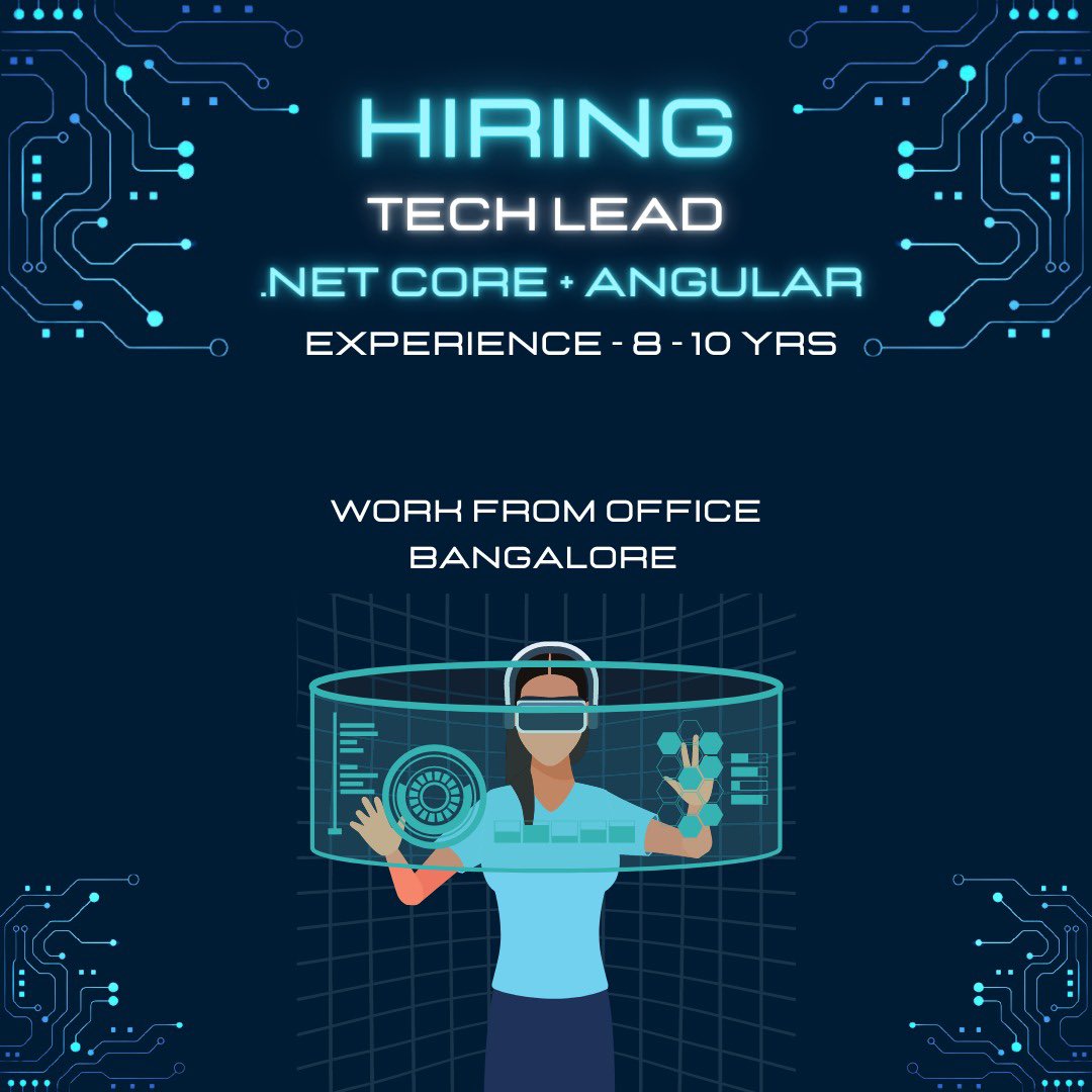 BHR300304's tweet photo. #Tech #Lead looking for a new role? We're hiring a #technical #lead with 8 - 10 years of experience in #dotnet #core #angular6+ 

Apply Now - https://t.co/CV4V4qh1Pe

#bhrcode #hiringforbhr #opentoworkwithbhr #immediate #opentowork #sql #dotnetcore #CI #CD #pipelines #kubernetes https://t.co/N0ZreIVkOE