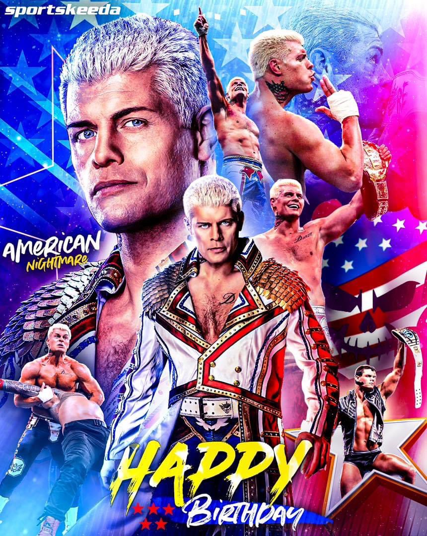 Happy 38th birthday to the American nightmare cody rhodes I hope you have a great day   