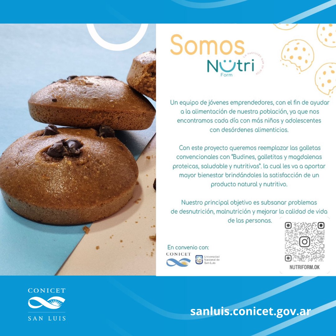 ConicetSanLuis's tweet photo. VINCULACIÓN TECNOLÓGICA Y TRANSFERENCIA CIENTÍFICA. Se trata de una fórmula científica tecnológica pionera en el país fundada en un alto contenido fortificado en proteínas, hierro y calcio. 

Más en: https://t.co/sZ335QYkIV

#NutriForm #CONCIETSanLuis  #Alimentacion https://t.co/tghwwXyOOt