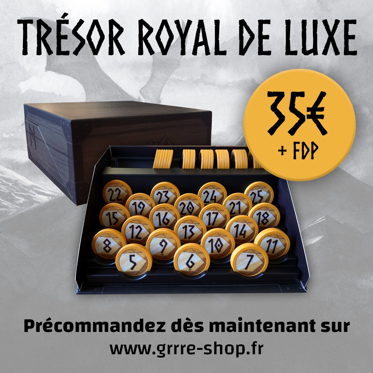 😱 Les précommandes du Trésor Royal de Luxe partent vite !  

Encore quelques jours avant la pause estivale ! ☀️😎

🐉⚔️ /grrre-shop.com/categorie-produit/precommande/

#Nidavellir #grrregames #j2s