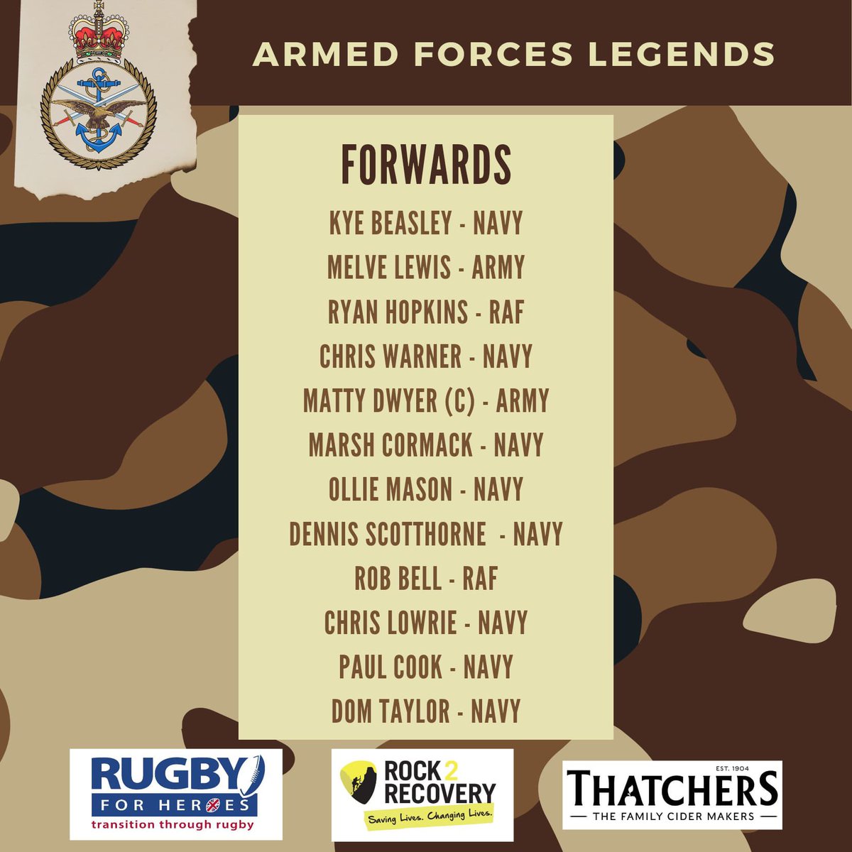 Armed Forces Legends Rugby Union tweet media
