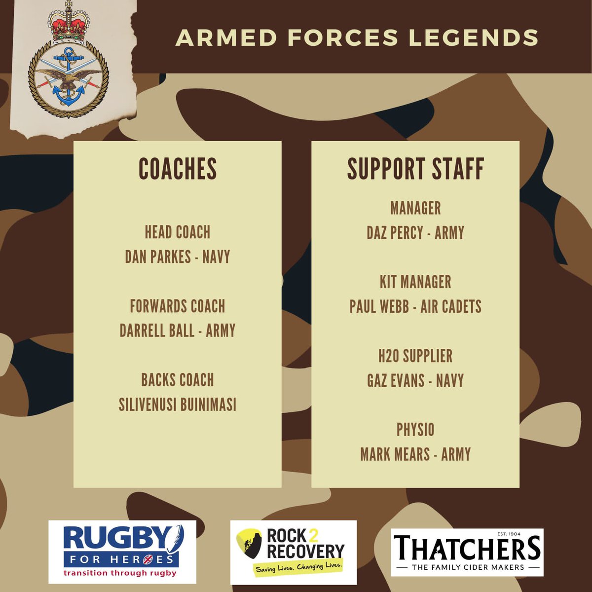 Armed Forces Legends Rugby Union tweet media