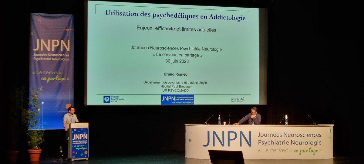 Session #AFPBN aux #JNPN2023 <a href="/Prabenyamina/">Amine Benyamina</a> Dr Bruno Roméo "Utilisation des psychédeliques en addictologie" 
<a href="/FFAddictologie/">Fédération Française d'Addictologie</a> <a href="/SFAlcoologie/">Société Française d'Alcoologie et d’Addictologie</a> <a href="/AlcoolConsoSc/">Alcool Conso Science</a>