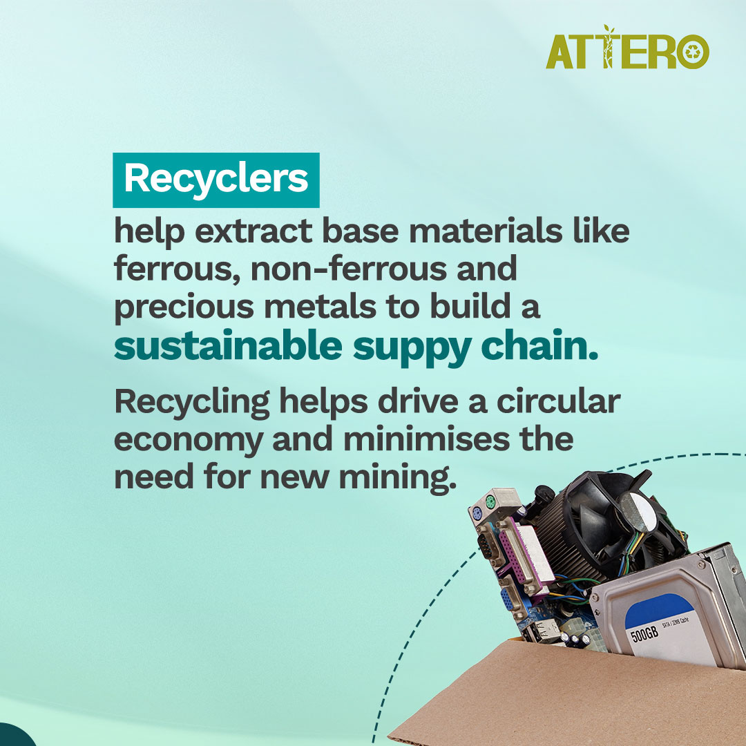 AtteroIndia's tweet image. Reduce #landfill waste, conserve resources and save costs by ensuring your e-waste is #dismantled &amp;amp; #recycled responsibly by Attero's #sustainable &amp;amp; specialized recycling solutions.

Call us for a doorstep pickup: +1800-102-9882

#AtteroInsights #EPR #CircularEconomy
