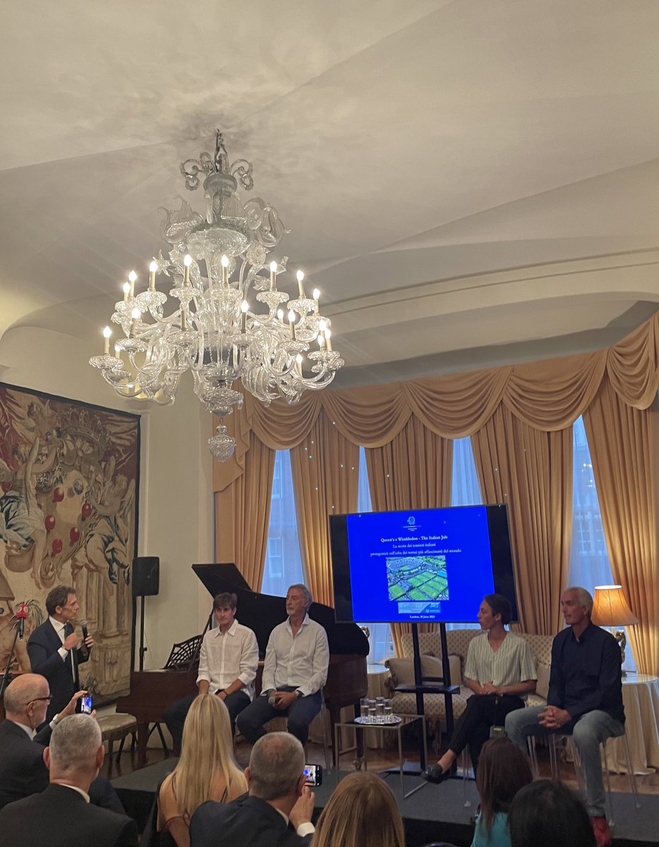 Italy in UK (@italyinuk) on Twitter photo Tennis fever fills London air and the Italian Embassy! Tonight, Ambassador <a href="/InigoLND/">InigoLambertini</a> hosted an inspiring event to honor Italian legacy at Queen's and Wimbledon. Thanks to Alessandro Belluzzo and Stefano Meloccaro for their uplifting insights into Italian triumphs!
<a href="/ITALondon_/">ITA London</a> Tennis fever fills London air and the Italian Embassy! Tonight, Ambassador <a href="/InigoLND/">InigoLambertini</a> hosted an inspiring event to honor Italian legacy at Queen's and Wimbledon. Thanks to Alessandro Belluzzo and Stefano Meloccaro for their uplifting insights into Italian triumphs!
<a href="/ITALondon_/">ITA London</a>